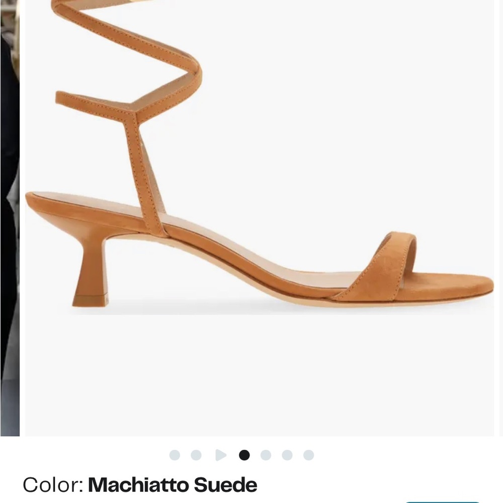 Stuart Weitzman Nudist Wrap Strappy Sandal New w/o box Size 8B Carmel Suede
